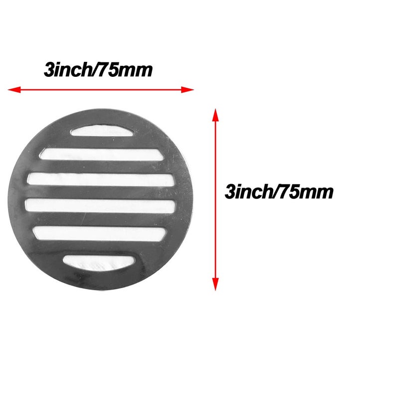 NGe 4Pcs Silver Tone 304 Stainless Steel Round Floor Drain Cover Drain Protection Cover 3 Inch 6 Holes - Image 2
